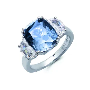 BLUE QUARTZ COCKTAIL RING FINISHED IN PURE PLATINUM