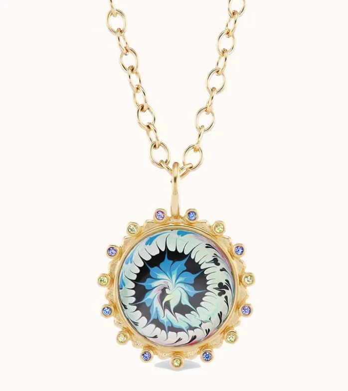 Blue Tie Dye Necklace