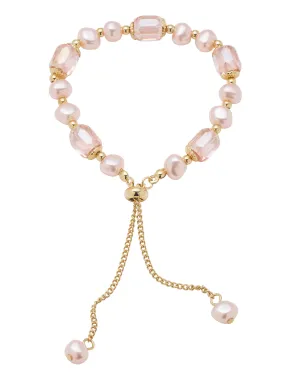 BLUSH PEARL AND CRYSTAL BRACELET