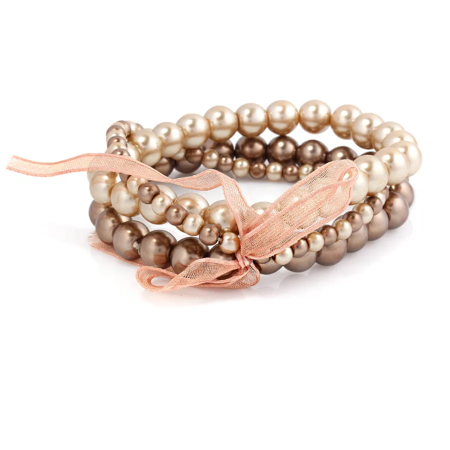BROWN MOCHA PEARL BRACELET  #UN240277BR94