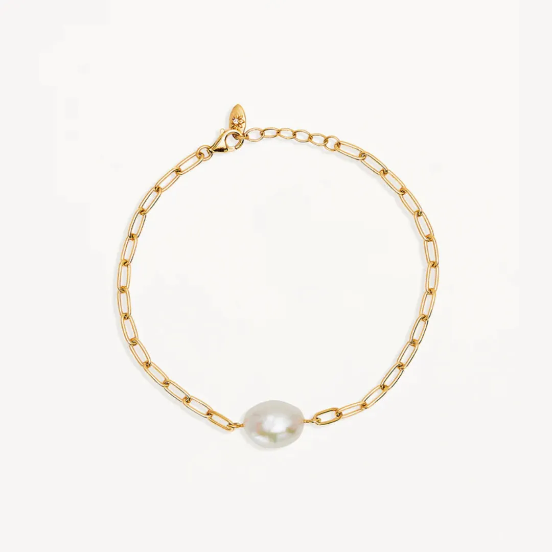 By Charlotte | Breathe Pearl | 18k Gold Vermeil | Bracelet | 18cm