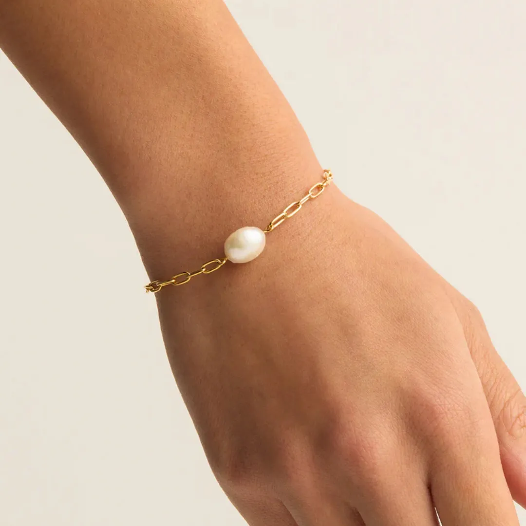 By Charlotte | Breathe Pearl | 18k Gold Vermeil | Bracelet | 18cm