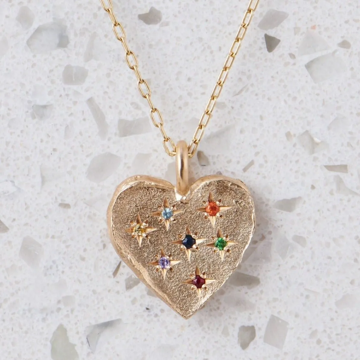 Carnivale Big Heart Necklace in 9ct Yellow Gold (In Stock)