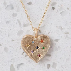 Carnivale Big Heart Necklace in 9ct Yellow Gold (In Stock)