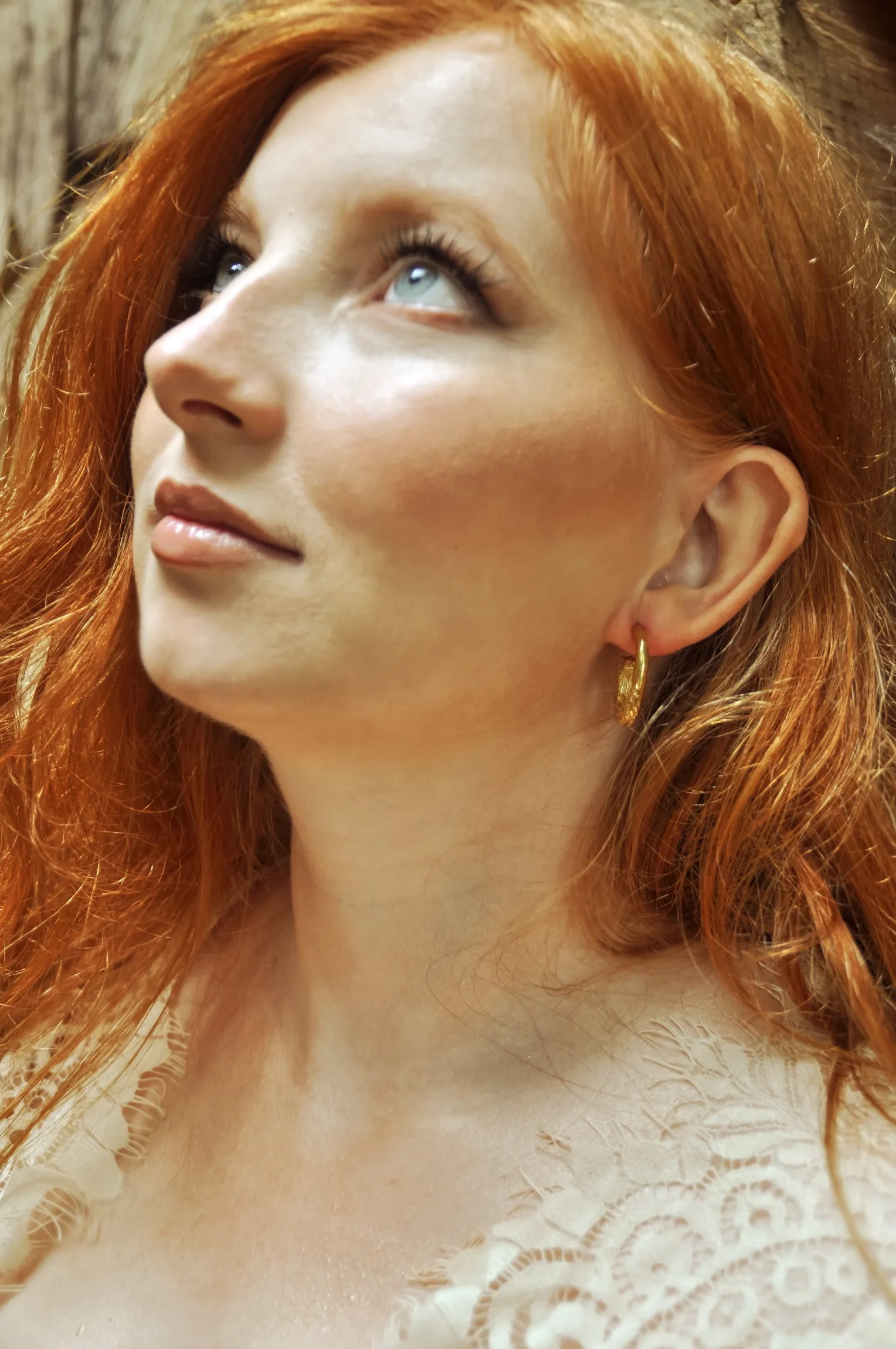 Catch the Wave Hoop Earrings in 14k Yellow Gold and Diamonds