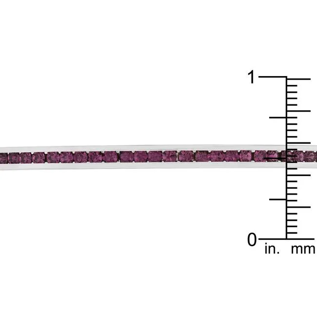 Channel-Set Amethyst Purple Cubic Zirconia Cuff