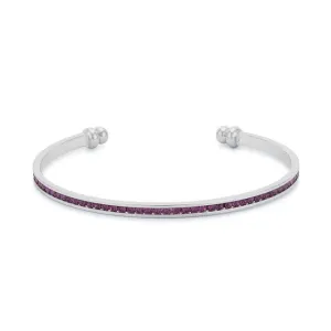 Channel-Set Amethyst Purple Cubic Zirconia Cuff