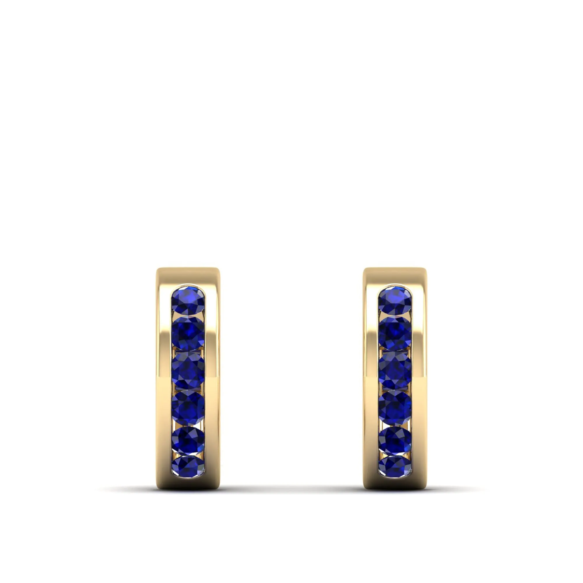 Channel Set Round Sapphire Huggies