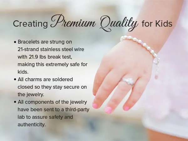 Children's Bracelets:  Sterling Silver, Swarovski Rose and Pink Pearl/Crystal Bracelets Age 5 - 10