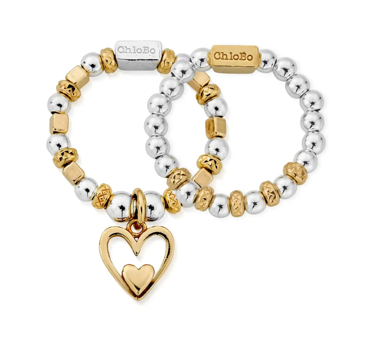 ChloBo Gold & Silver Inner Love Set Of Two Rings - GMR21092