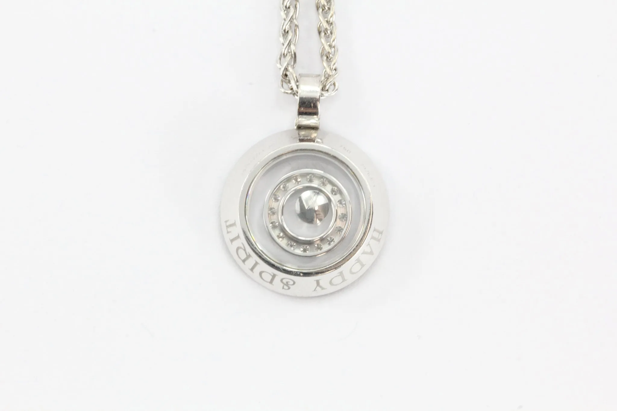 Chopard Happy Spirit Diamond & Sapphire Pendant Necklace 18k Gold