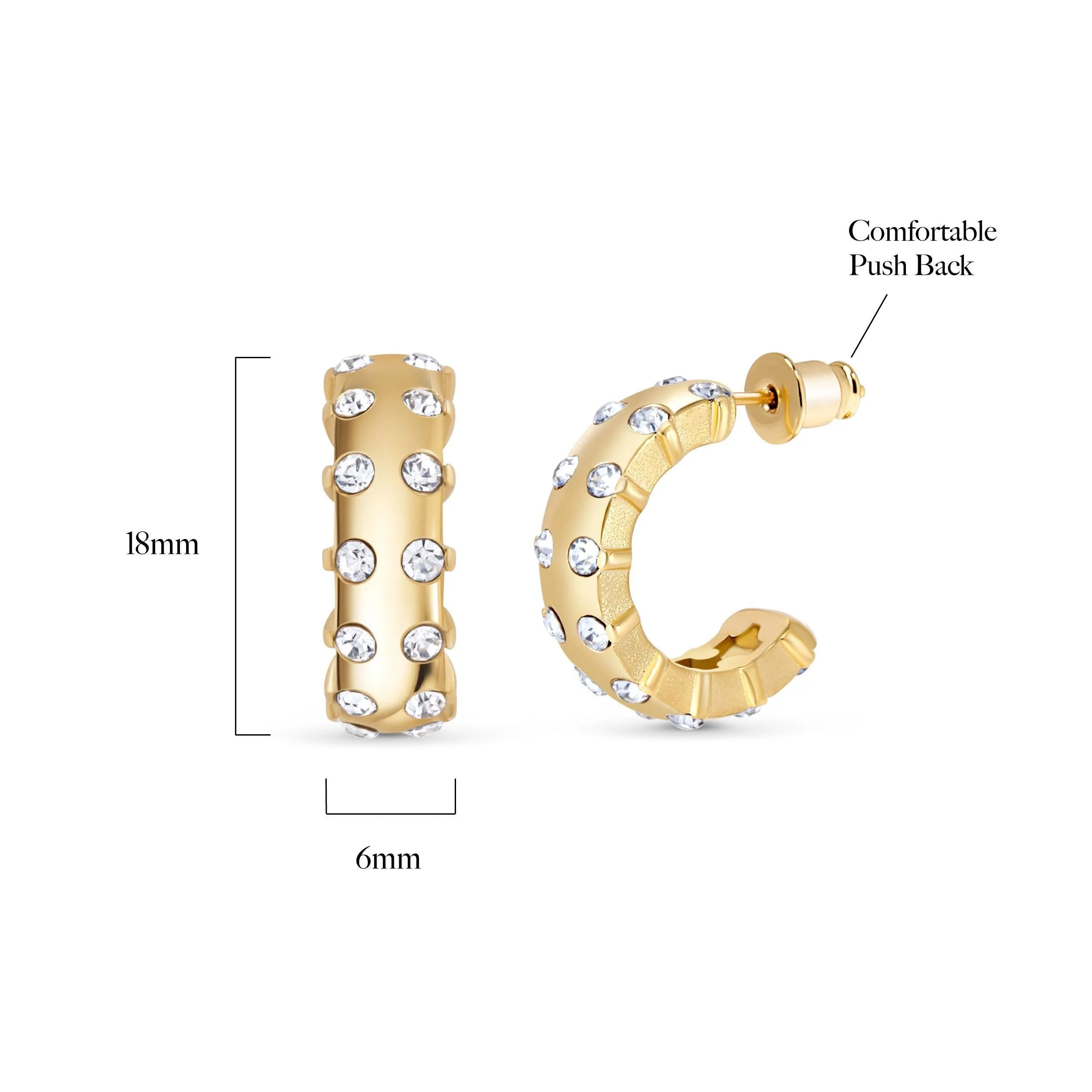 Chunky CZ Diamond Hoop Earrings