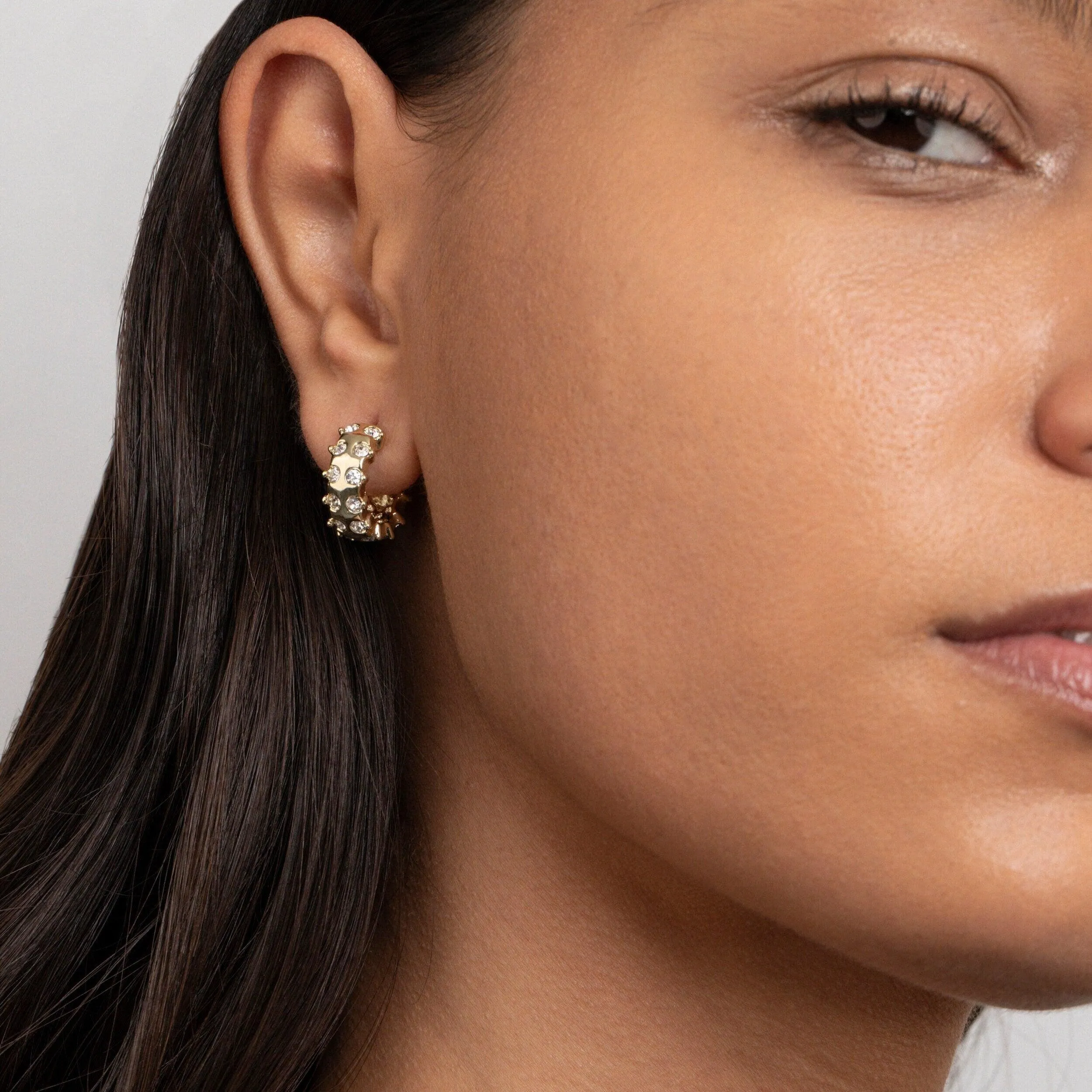 Chunky CZ Diamond Hoop Earrings