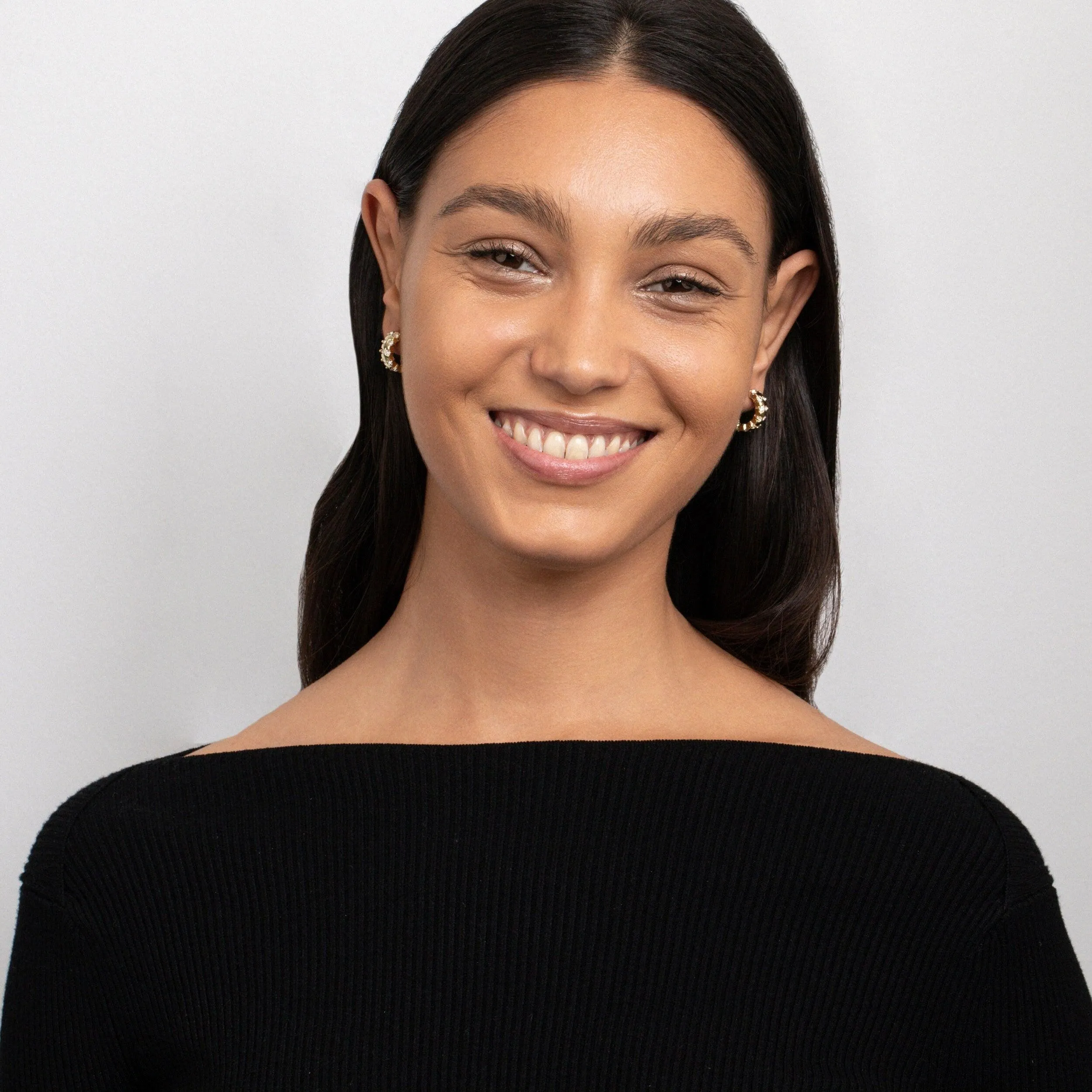 Chunky CZ Diamond Hoop Earrings