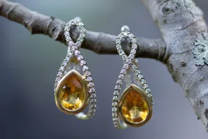 Citrine and Diamond Earrings