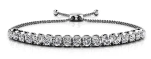 Classic 4 Prong Adjustable Lab-Grown Diamond Bracelet with 1.26 ct.(finished) 2.5mm