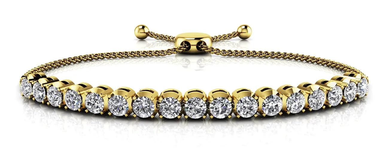 Classic 4 Prong Adjustable Lab-Grown Diamond Bracelet with 1.26 ct.(finished) 2.5mm