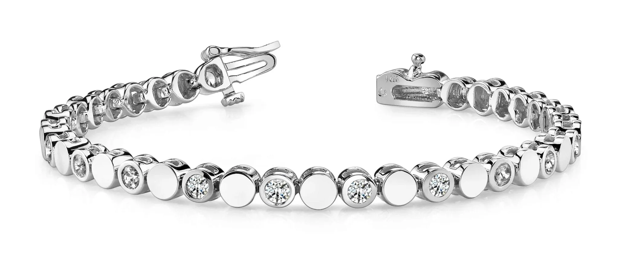 Classic Alternating Circle And Lab-Grown Diamond Bracelet with 0.96 ct.(finished) 2.25mm