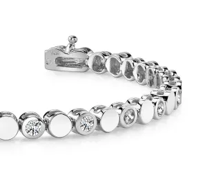 Classic Alternating Circle And Lab-Grown Diamond Bracelet with 0.96 ct.(finished) 2.25mm