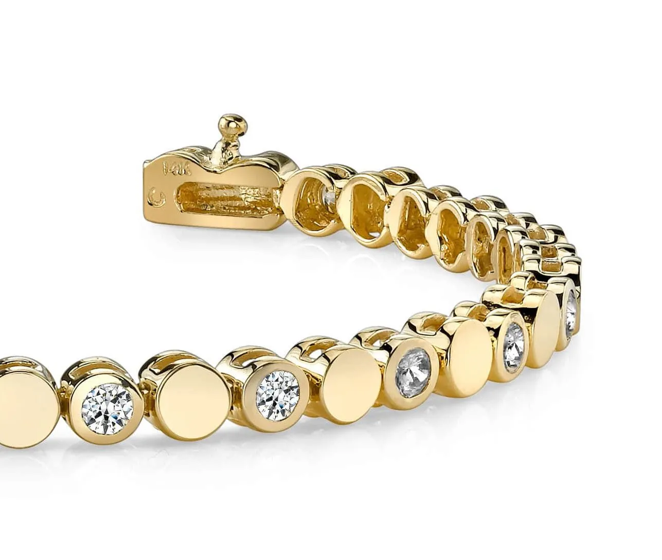 Classic Alternating Circle And Lab-Grown Diamond Bracelet with 0.96 ct.(finished) 2.25mm