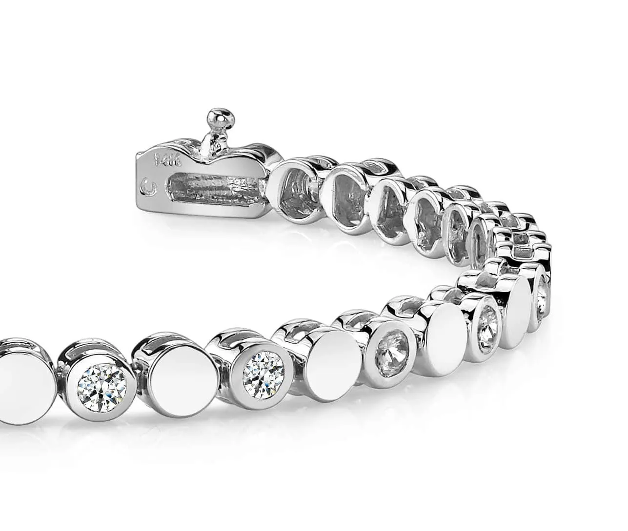 Classic Alternating Circle And Lab-Grown Diamond Bracelet with 0.96 ct.(finished) 2.25mm