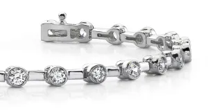 Classic Column Link Bezel Set Lab-Grown Diamond Bracelet with 3.96 ct.(finished) 3.7mm