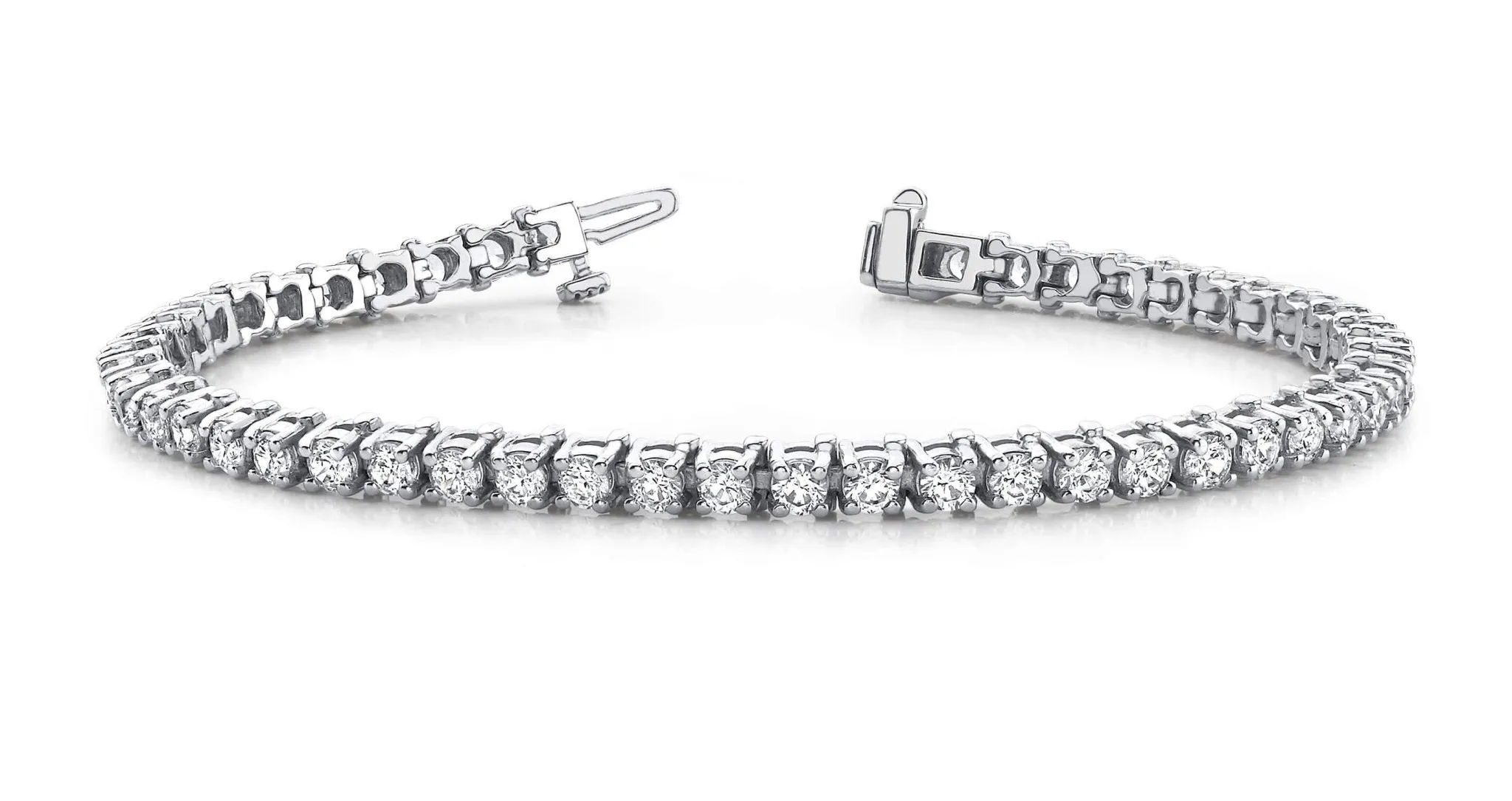 Classic Four Prong Round Lab-Grown Diamond Tennis Bracelet with 2.96 ct.(finished) 2.4mm