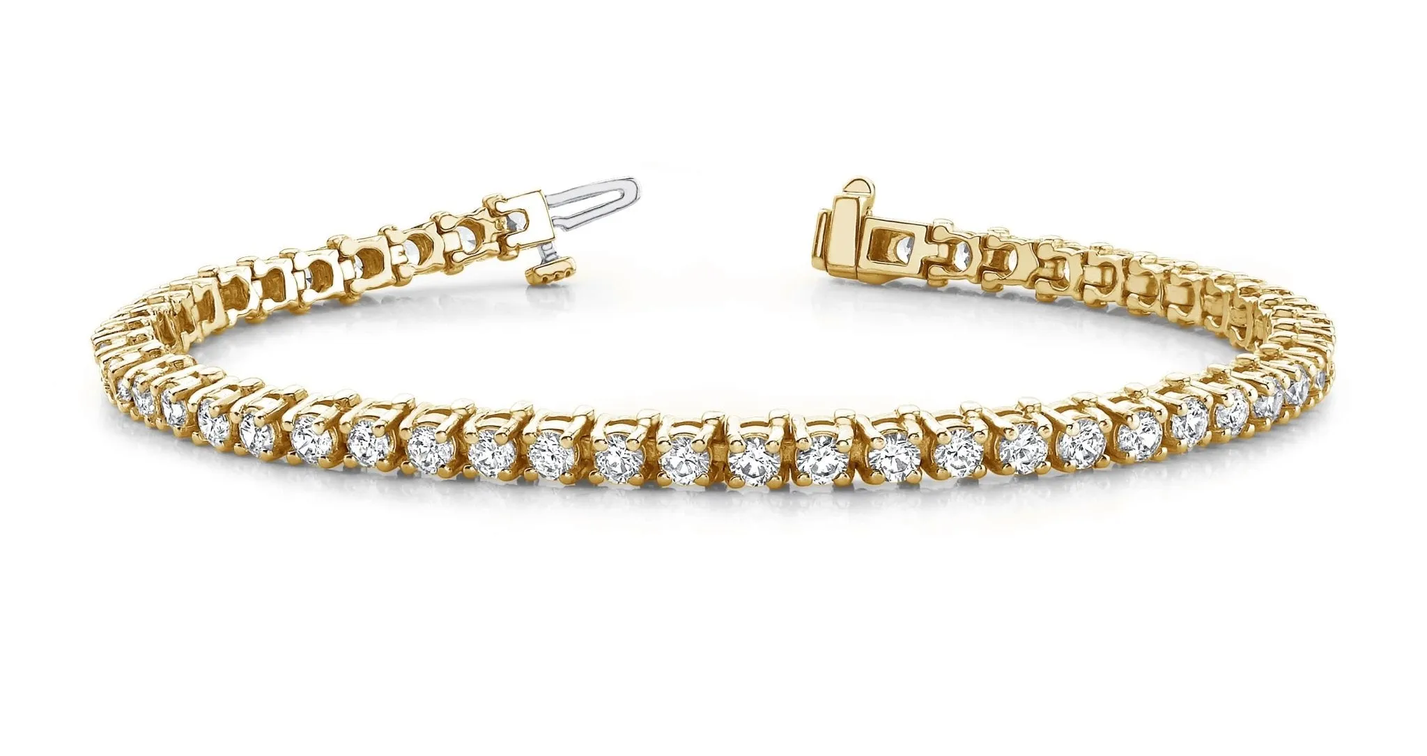 Classic Four Prong Round Lab-Grown Diamond Tennis Bracelet with 2.96 ct.(finished) 2.4mm