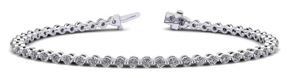 Classic Prong Set Lab-Grown Diamond Tennis Bracelet with 5.95 ct.(finished) 3.6mm