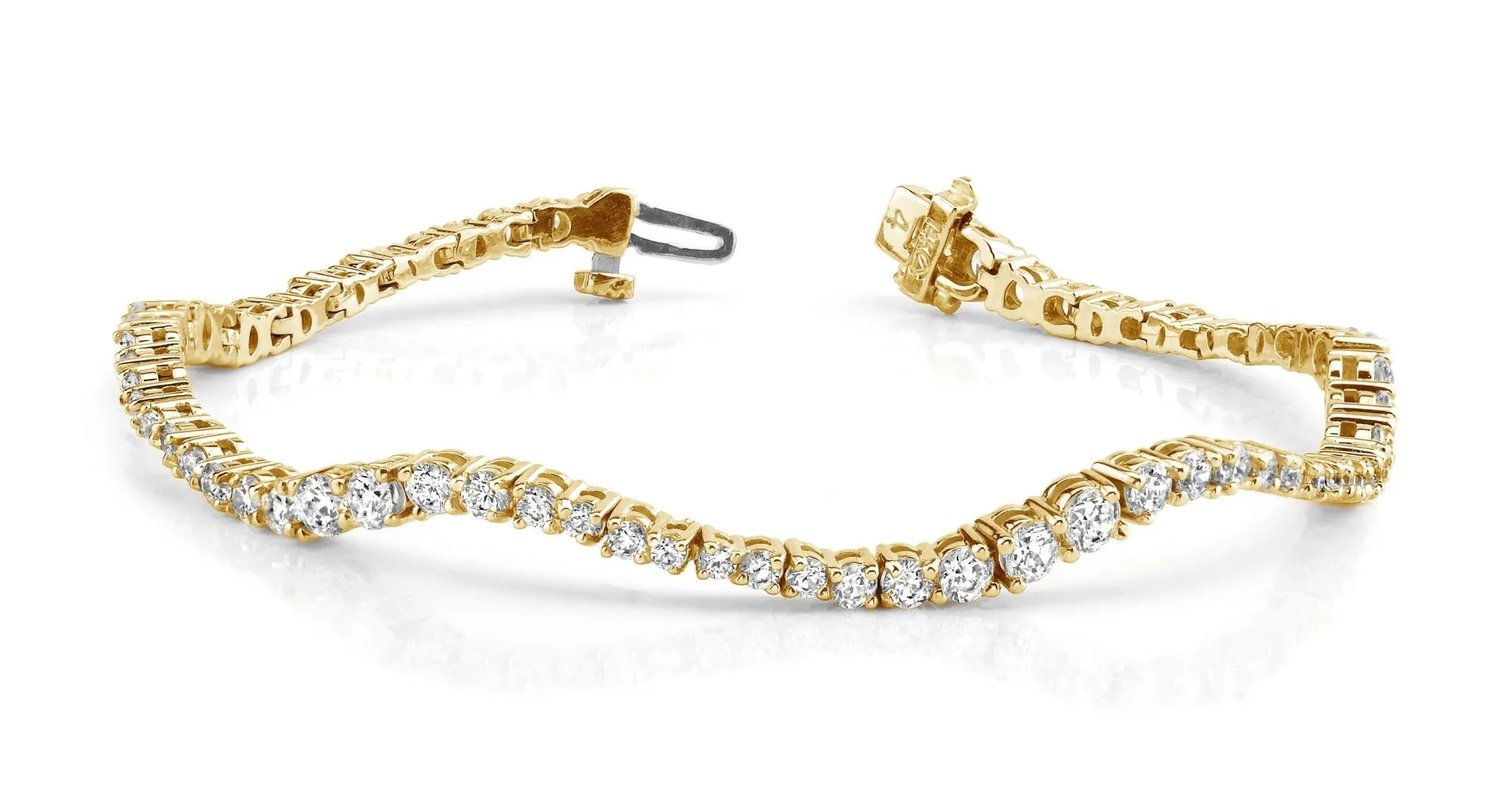 Classic Wave Journey Bracelet In Lab-Grown Diamond with 3.07 ct.(finished)
