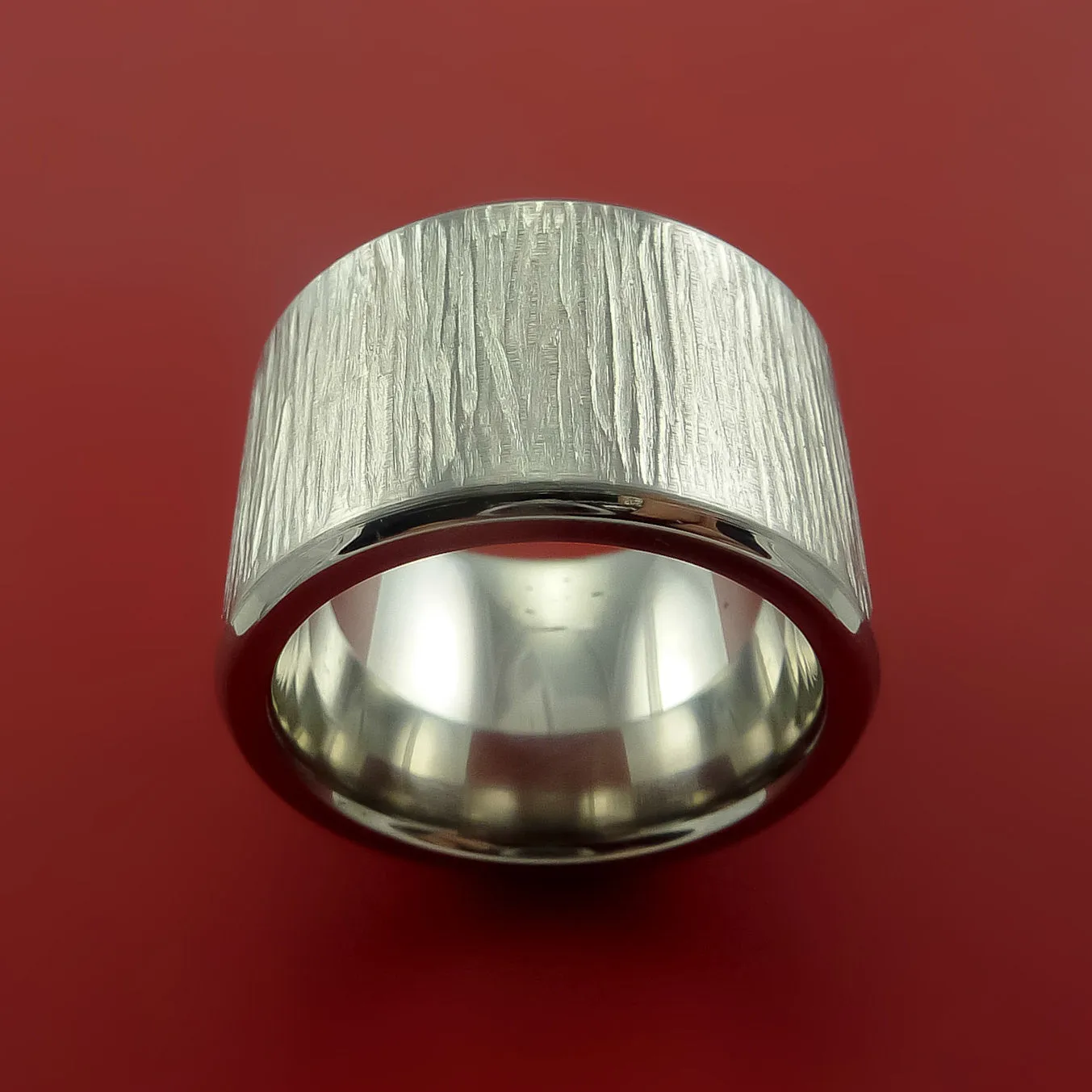 Cobalt Chrome Wide Wedding Band Engagement Ring Made to Any Sizing and Finish
