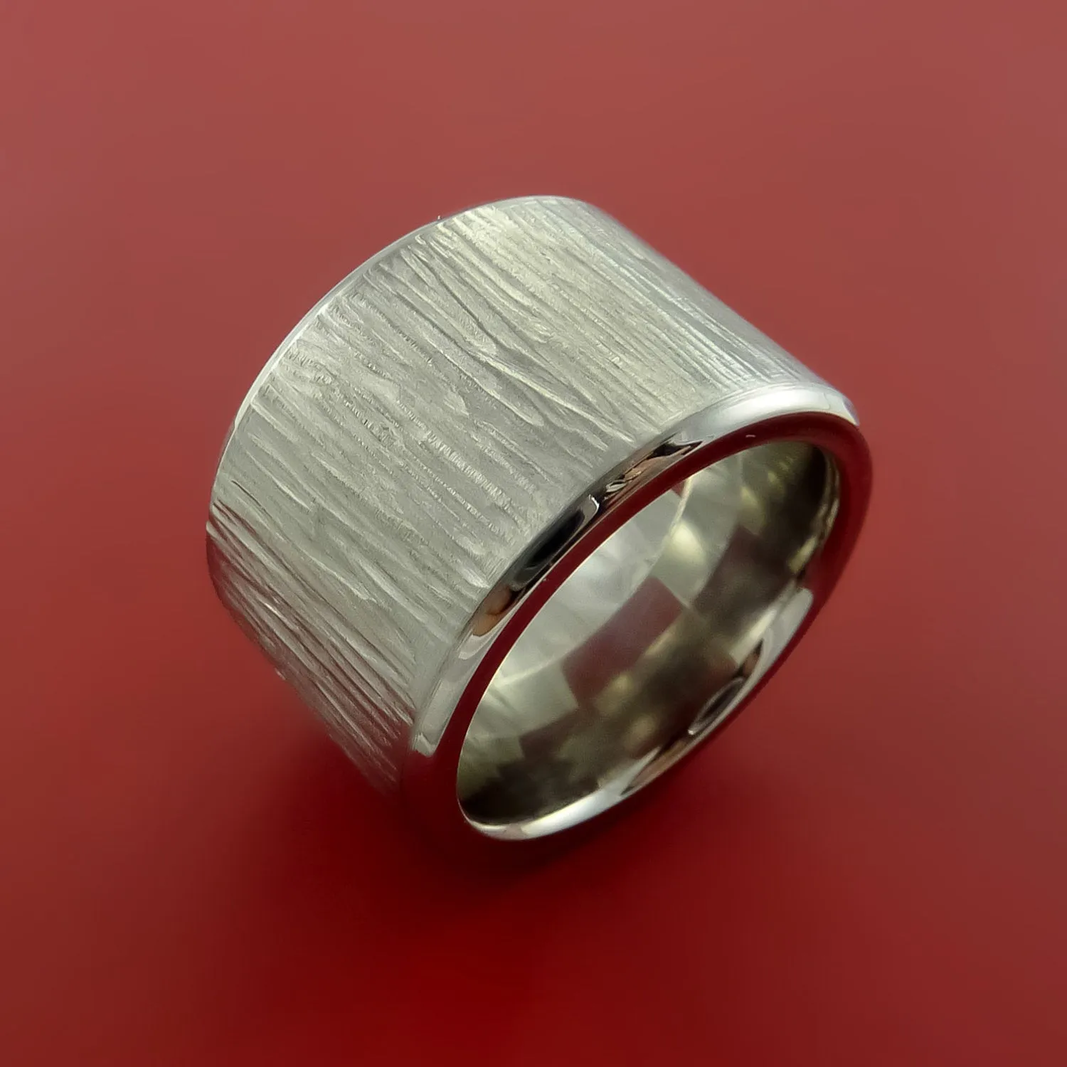 Cobalt Chrome Wide Wedding Band Engagement Ring Made to Any Sizing and Finish