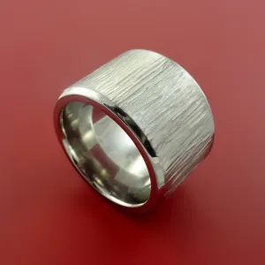 Cobalt Chrome Wide Wedding Band Engagement Ring Made to Any Sizing and Finish