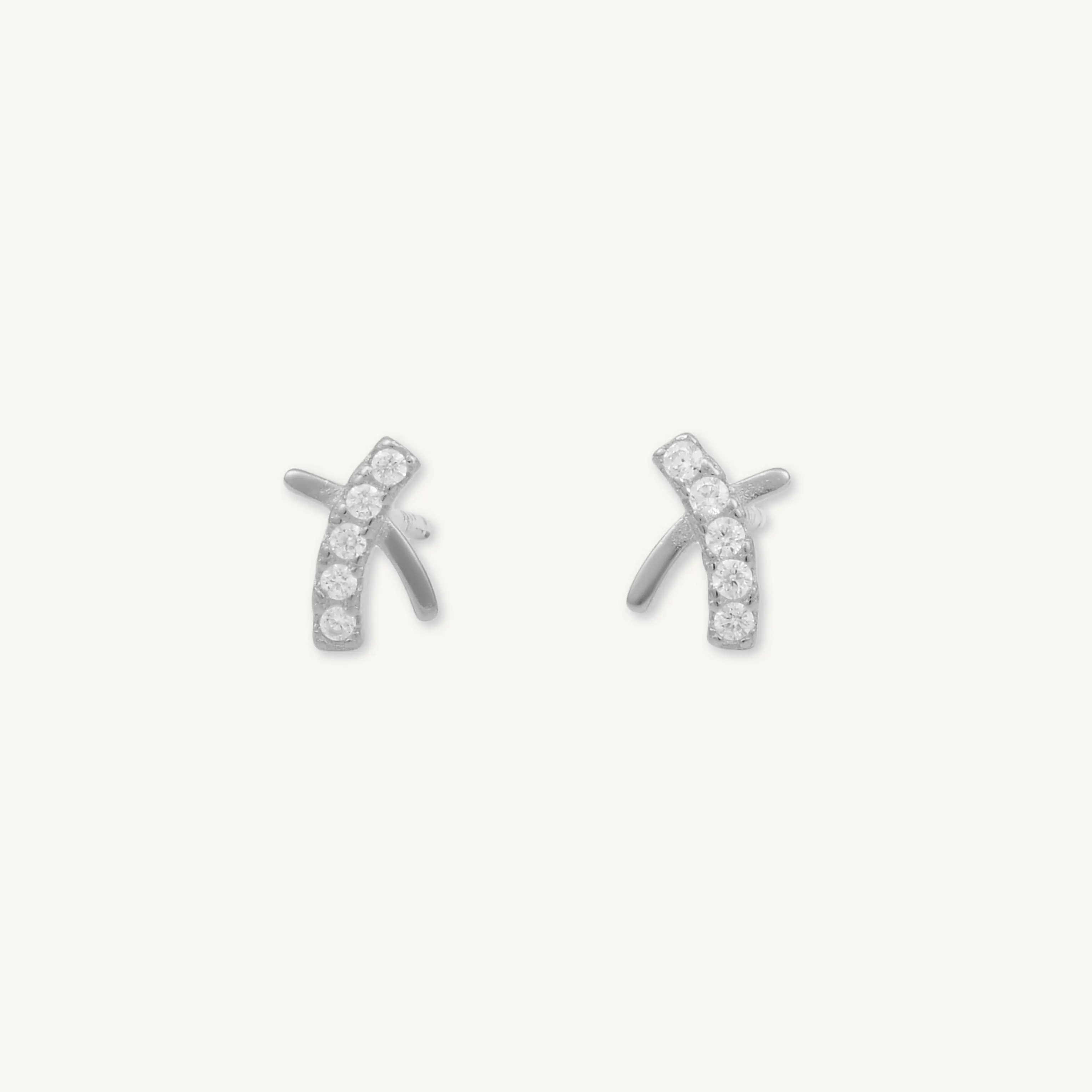 Cross Sapphire Stud Earrings