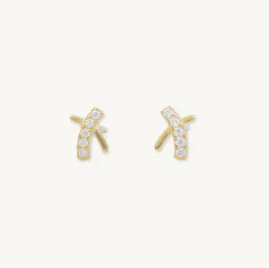 Cross Sapphire Stud Earrings