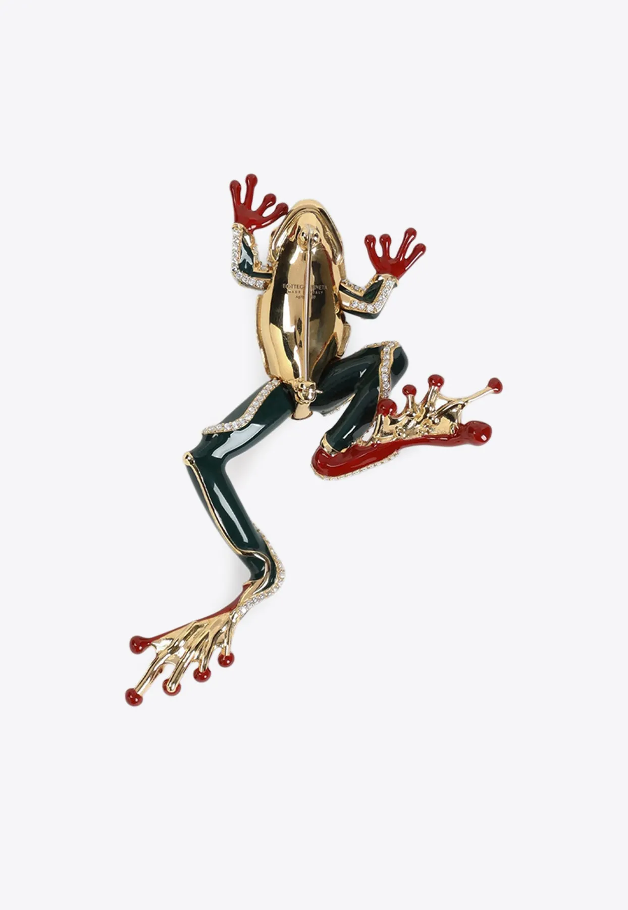 Crystal-Embellished Frog Brooch