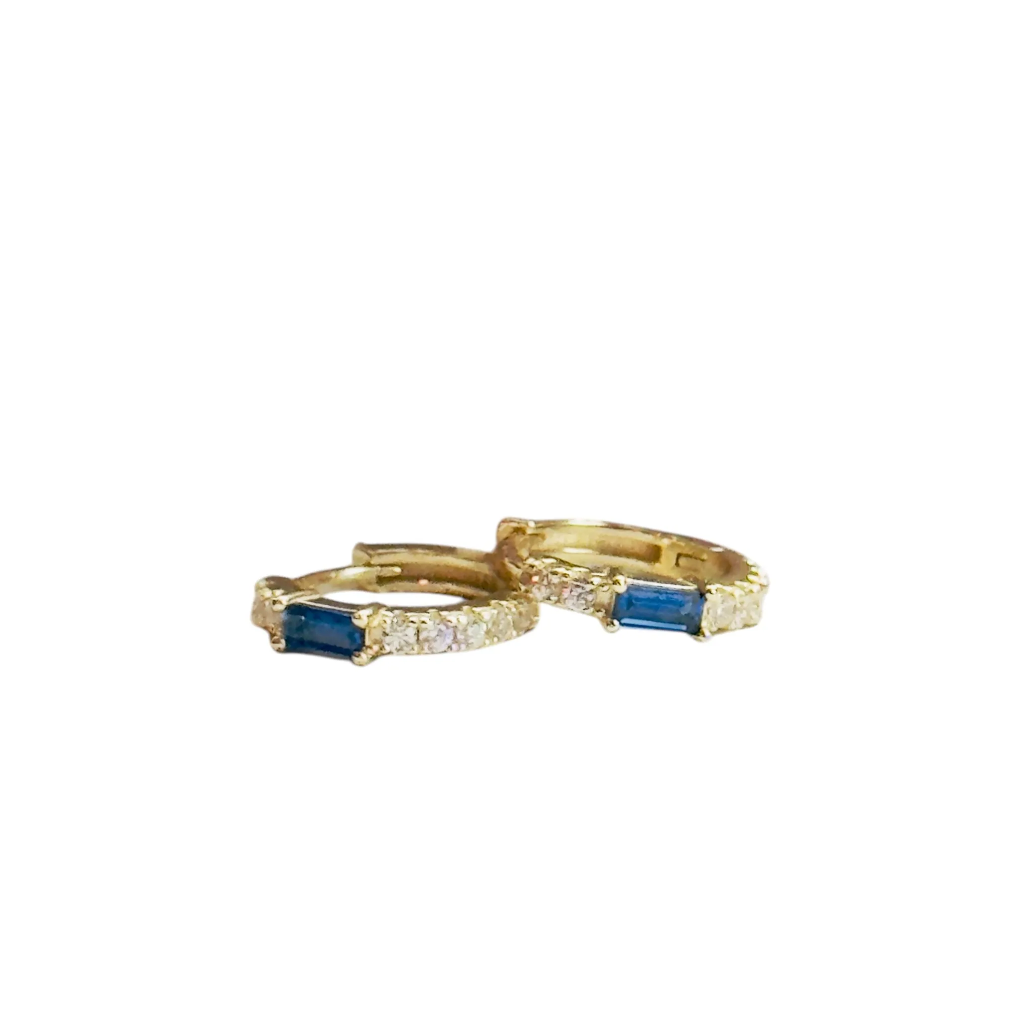 CZ Sapphire & Diamonette Huggies
