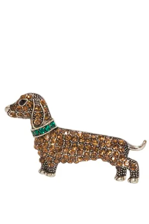 Dachshund Puppy Καρφίτσα Σκύλος με Κρύσταλλα