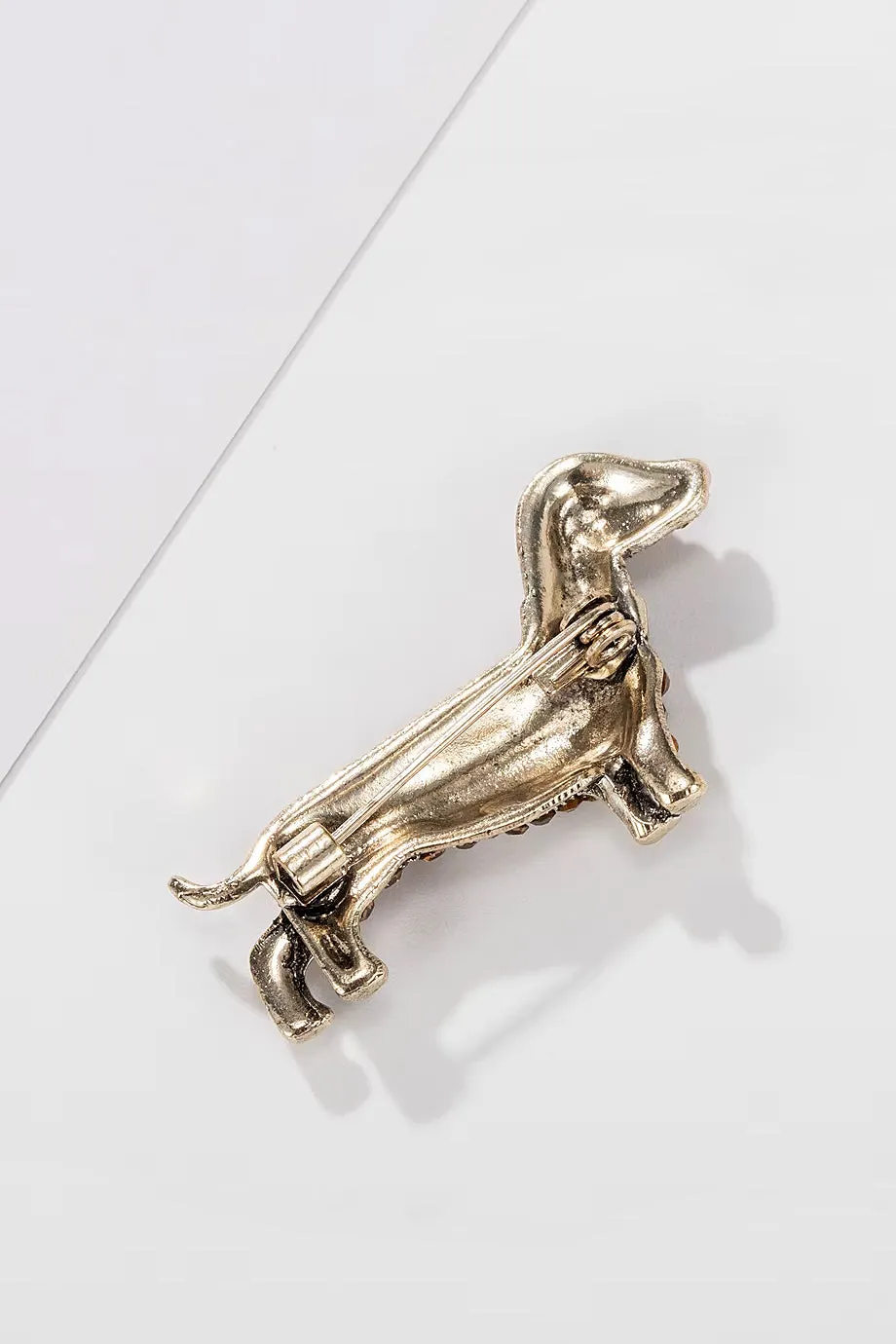 Dachshund Puppy Καρφίτσα Σκύλος με Κρύσταλλα
