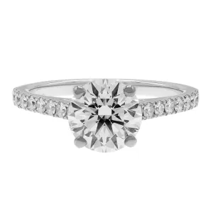De Beers Platinum Classic Pave Round Brilliant Diamond Ring
