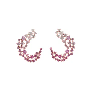 Diamond & Pink Ombre Scatter Huggies