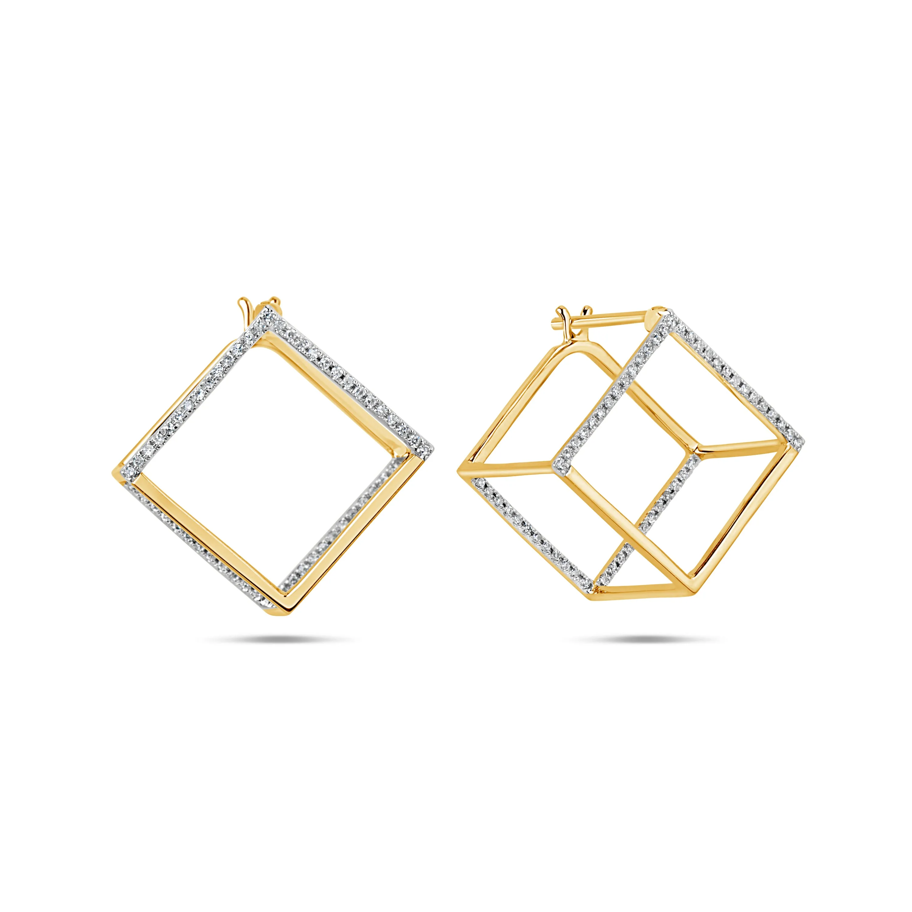 Diamond Box Earrings