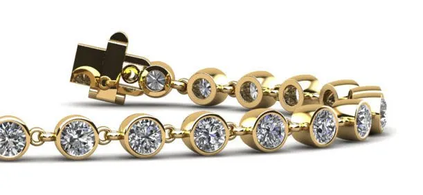 Diamond Drops Single Link Bezel Lab-Grown Diamond Bracelet with 6.00 ct.(finished) 4mm