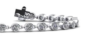 Diamond Drops Single Link Bezel Lab-Grown Diamond Bracelet with 6.00 ct.(finished) 4mm