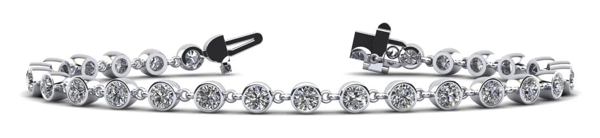 Diamond Drops Single Link Bezel Lab-Grown Diamond Bracelet with 6.00 ct.(finished) 4mm