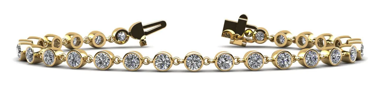 Diamond Drops Single Link Bezel Lab-Grown Diamond Bracelet with 6.00 ct.(finished) 4mm