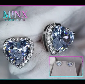 Diamond Heart Ear Studs | Womens Diamond Ear Studs