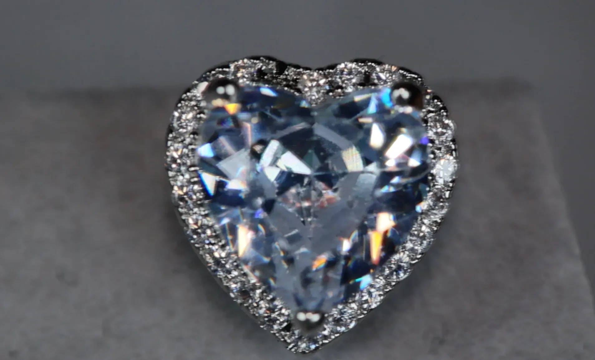 Diamond Heart Ear Studs | Womens Diamond Ear Studs