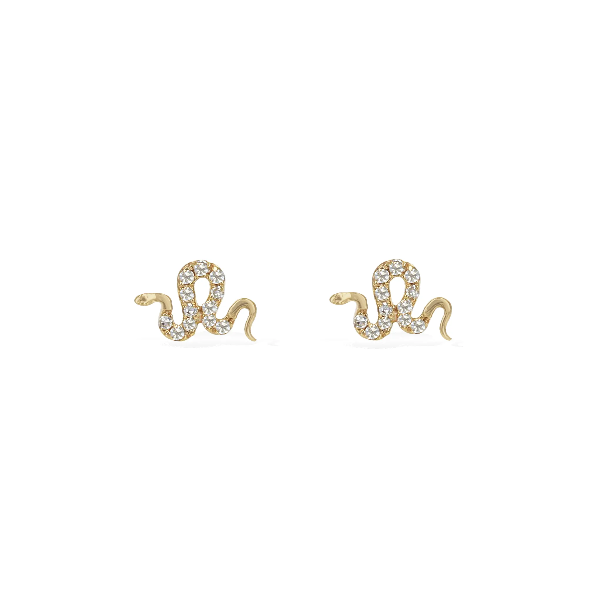Diamond Snake Stud Earrings
