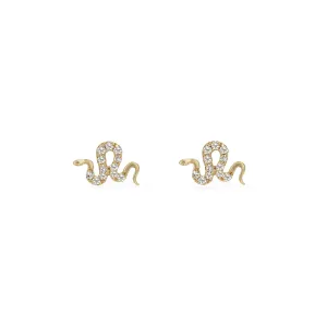 Diamond Snake Stud Earrings